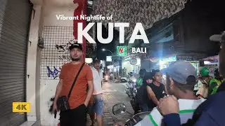 KUTA, Bali Walking Tour 4K | Evening Walk Around Legian Street, Poppies II Lane, & Beachwalk Mall