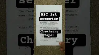 BSC 1st semester chemistry paper 2024 #bsc1styearchemistry#motivation