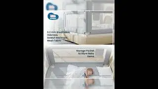 Kids Station Bed Rail for Baby Safety (6ft x 2.6ft), 180cm x 80cm, Baby Safety, Adjustable Height...