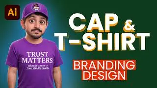 T-Shirt & Cap Branding Design in illustrator cc 2025