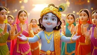 श्याम रटे राधे राधे | Shyam Ratey Radhe Radhe | Animation Krishna Bhajan | Little Krishna Song