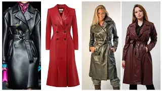 Modern stylish leather dresses designing ideas #leatherdesign 