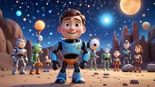 Five Little Robots Fix the Moon | Space Adventure Counting Song | Nursery Rhymes and Pretend Play