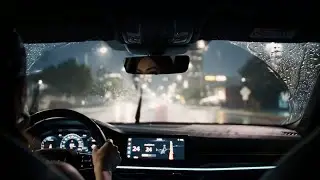 Boring Night Rain Driving for ASMR - Dim Screen Sounds for Study, Sleep