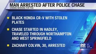 Police chase for driver with stolen plates ends in West Springfield