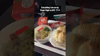 Everything I ate on my VIRGIN ATLANTIC Flight to NYC 🗽🇺🇸✈️ #virginatlantic #travel #shorts