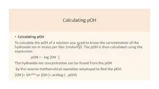 pH and pOH