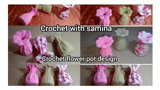 Crochet flower pot design | home 🏡 decorating ideas hand made easy woolen @CrochetWithSamina9481