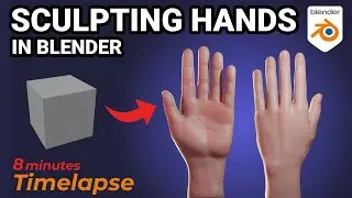 3D Sculpting hands in BLENDER (8 min TIMELAPSE) 🖌️🤚🖐️