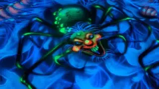 Harris haven funeral home, IW..Airbrushing the floor of the Spider Clown Room, | vid 2 |