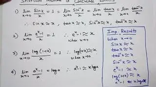 Shortcut method to calculate limits