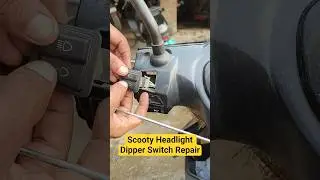 How to repair Scooty Dipper switch. Head light on off switch. Not working. wiring repair. #shorts.