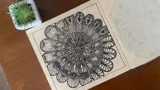 Geometric Mandala Art Tutorial | Intricate Black Ink Pattern | Relaxation & Focus #mandala #tutorial