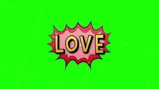 Comic speech bubbles with text Love. Vintage cartoon illustration. Symbol, sticker tag, special