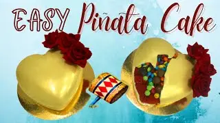 Easy Gold pi&ntilde;ata cake | how to make easy pi&ntilde;ata smash cake | chocolate overload pi&ntilde;ata smash cake