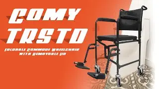 Comy TRSTD Folding Bedside Bathroom Commode Wheelchair with Removable Features & 1 Year Warranty