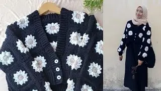 CROCHET CARDIGAN TUTORIAL/ HOW TO crochet /full/ MERAJUT CARDIGAN / bahasa indonesia