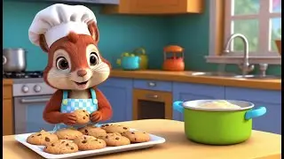 Baby Squirrel Tries to Bake Cookies | Cute Kids Nursery Rhyme Animation