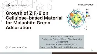 Final Year Project | Growth of ZIF 8 on Cellulose Based Material for MG Adsorption