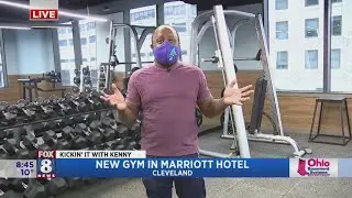 Kenny's ready to workout at newly renovated gym at the Marriott at Key Tower