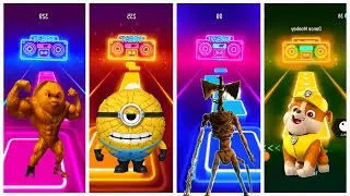 PAW PATROL 🆚 SIREN HEAD 🆚 MINIONS DISPOSABLE 🆚 TUN SAHUR  #tilesgop