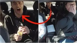 William Spetz skriker i skräck i bilen: 