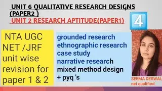qualitative research designs| unit6 paper2|unit2 paper1 research aptitude|+pyq 's |seema deswal