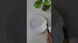 Blue pottery with 3d liner and glass color Part 1 #art #painting #paintartist