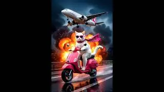 🚀🔥 Cool Cat on Scooter Adventure | Epic Action Scene