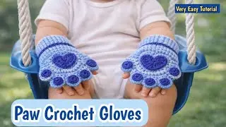 Crochet Cat Paw Fingerless Gloves| Beginner-Friendly Crochet Gloves | Crochet Gloves 