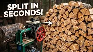 Watch This Wood Splitter Make Firewood Fast!