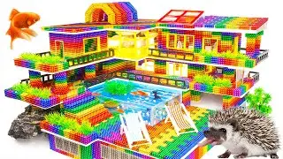 Magnetic Balls Masterpiece &ndash; Build a Dream Resort with Pool Slide and Heliport for Hedgehog