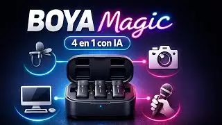 BOYA Magic: micr&oacute;fono inal&aacute;mbrico accesible, 4-en-1 con calidad pro y cancelaci&oacute;n de ruido con IA