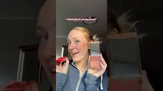 Trying red and peach blush on fair skin