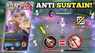GLOBAL ZHUXIN FIRST ITEM TO COUNTER SUSTAIN HEROES! (anti heal!💀) ZHUXIN BEST BUILD 2026 -MLBB