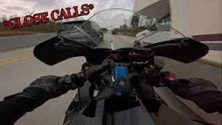 Yamaha R1 and R6 lane splitting - (Close Calls)
