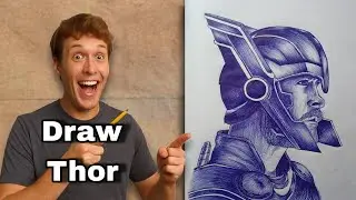 How to draw Thor with a ballpen | Thor Drawing | tutorial