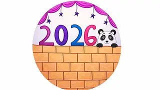 panda drawing in circle 2026,Happy new year 2026#viralvideo #art# circleart#painting #pandadrawing 