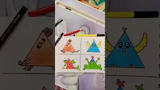 triangular shape drawing #drawing #trending #viral #itscreativemanju #shorts #shortsfeed #youtube