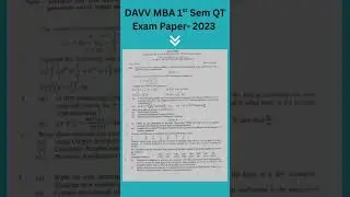 DAVV MBA 1st Sem Quantitative Techniques | 2024, 2023, 2022 Exam Papers #mba #globallearningwithkp