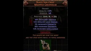 Corrupting 124 BLACK SUN CRESTS POE2