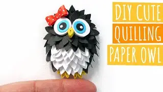 DIY Cute Quilling Paper Owl | Paper Crafts | Quilling Paper Owl with Ribbon
