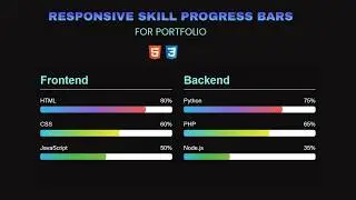 Build a Responsive Skills Progress Bar for Portfolio Website | Using HTML CSS