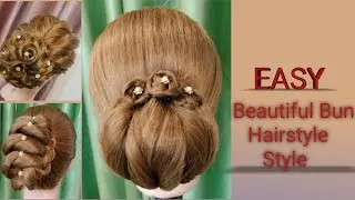 Easy bun hairstyle // Party hairstyle // Wedding hairstyle// Hairstyle for saree ❤️ 