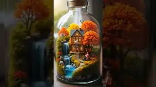 #DreamScreenAI || beautiful miniature waterfall in glass bottle