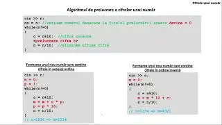 C++  Prelucrarea cifrelor unui număr