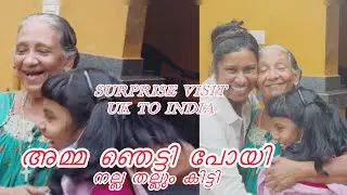 അമ്മ ഞെട്ടി പോയി ,നല്ല തല്ലും കിട്ടി !Surprise visit UK to India #sahome #real #reaction #travel