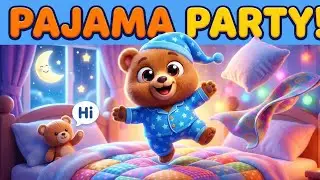 🧸 Pajama Party with Bear | Hindi Cartoon Rhyme for Kids