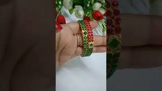 #shivaycreativearts #bangle Gold Plated Ruby and Green Color Stone Bangle (2Pc) Rs 250/-