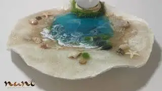 Sea Shell clay and epoxy Art by Nuni Amano
